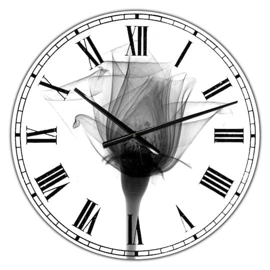 Designart 'Rose #10 X-Ray Large Cottage Wall Clock